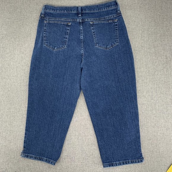 Womens Riders Cropped Denim Jeans 14 Medium High Waisted 99% Cotton‎ 1% Spandex - Picture 8 of 9